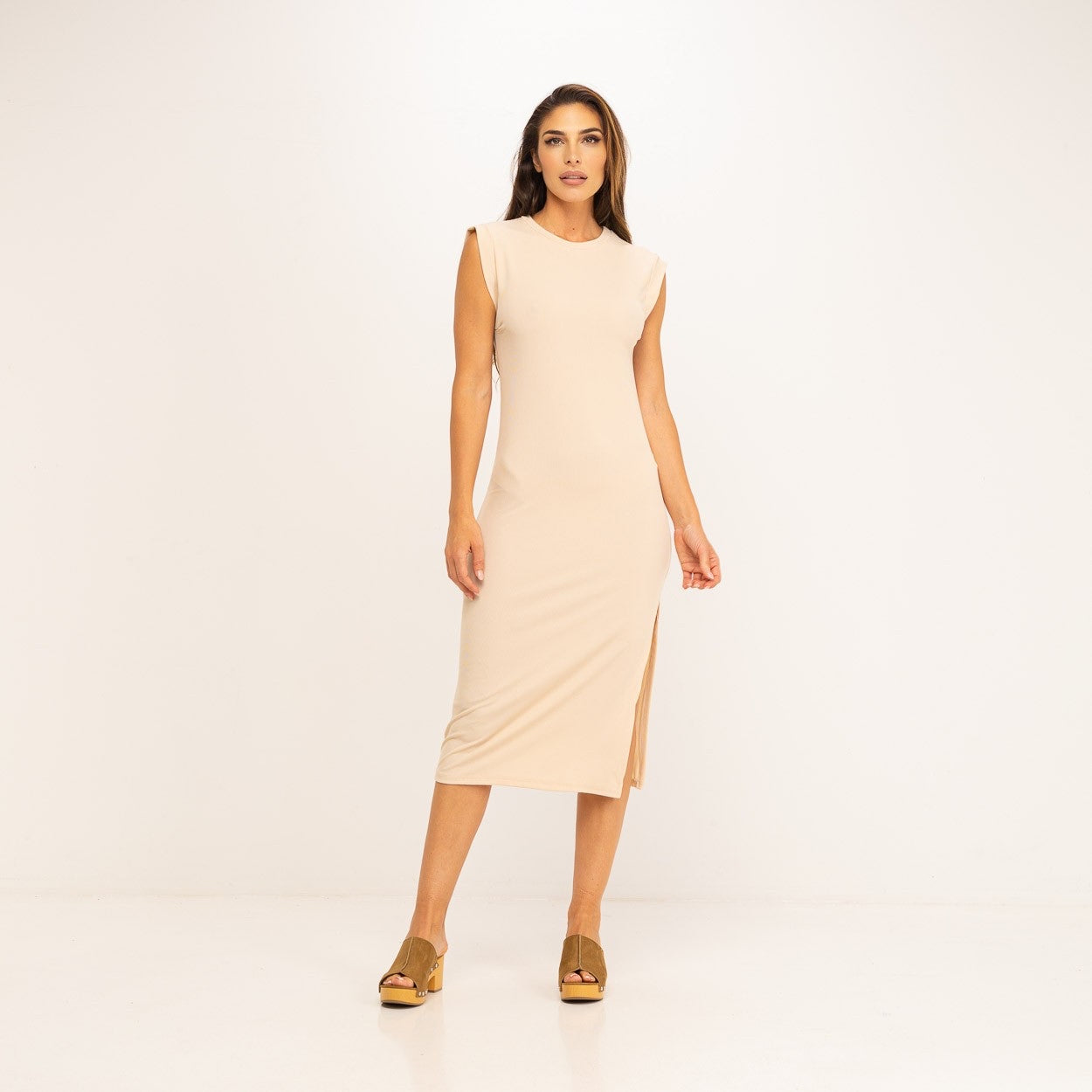 Basic Kleid mit Schlitz - CABALES