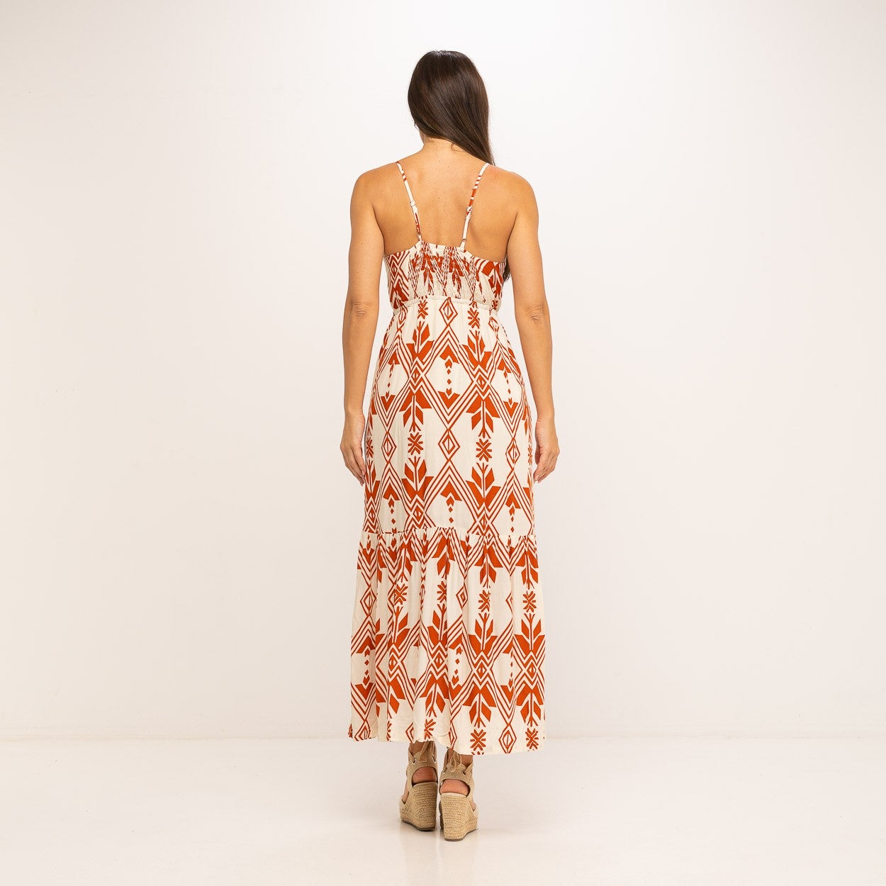 Langes Kleid in Terracotta - CABALES