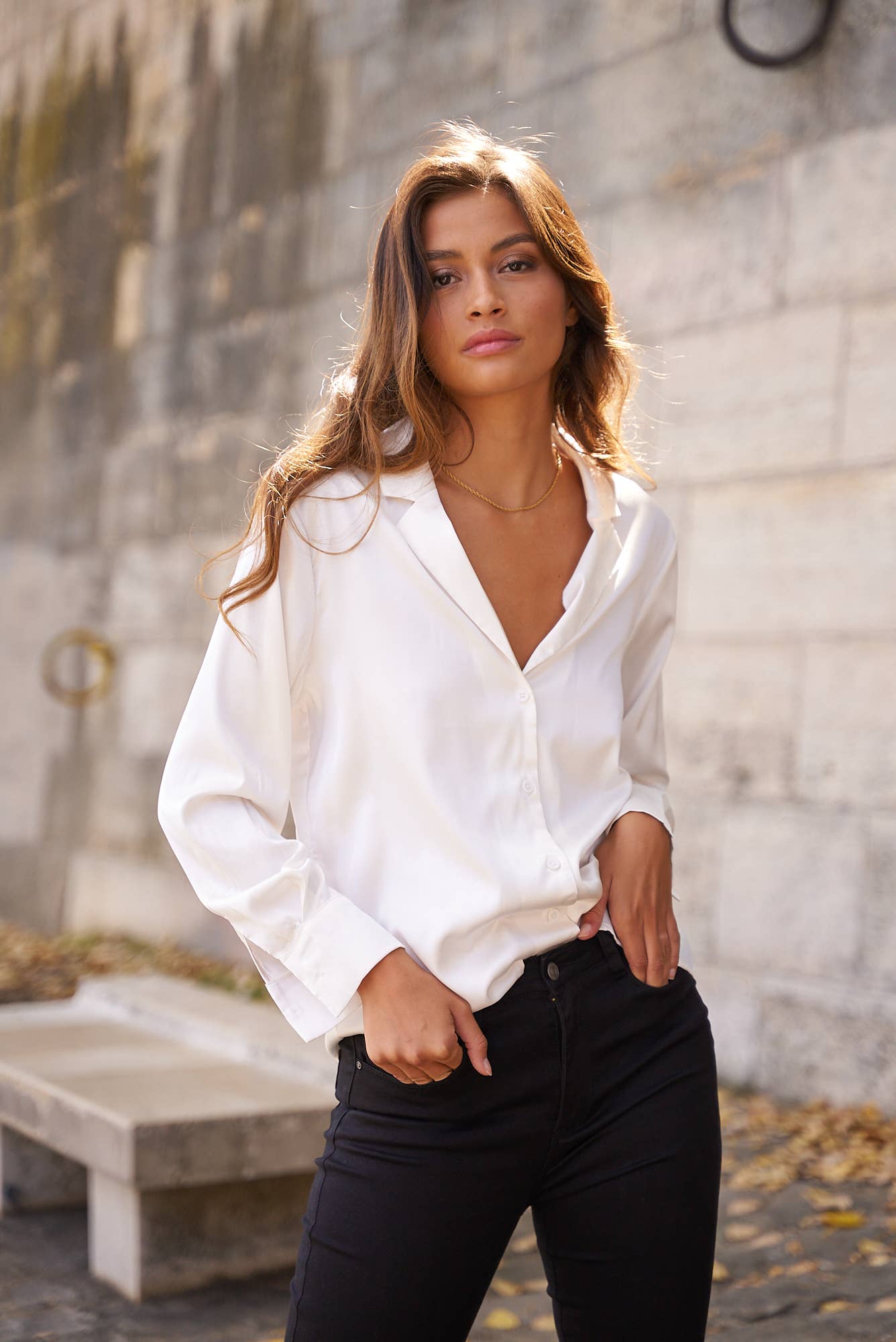 Bluse aus Satin - CABALES