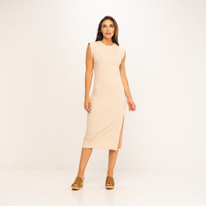 Basic Kleid mit Schlitz - CABALES