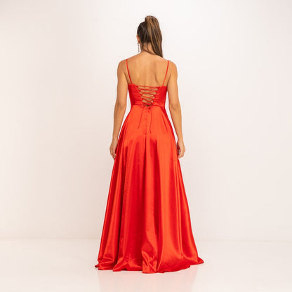 Abendkleid mit Kreuzgurt Rücken - CABALES