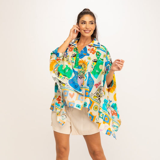 Bluse / Poncho bunt - CABALES
