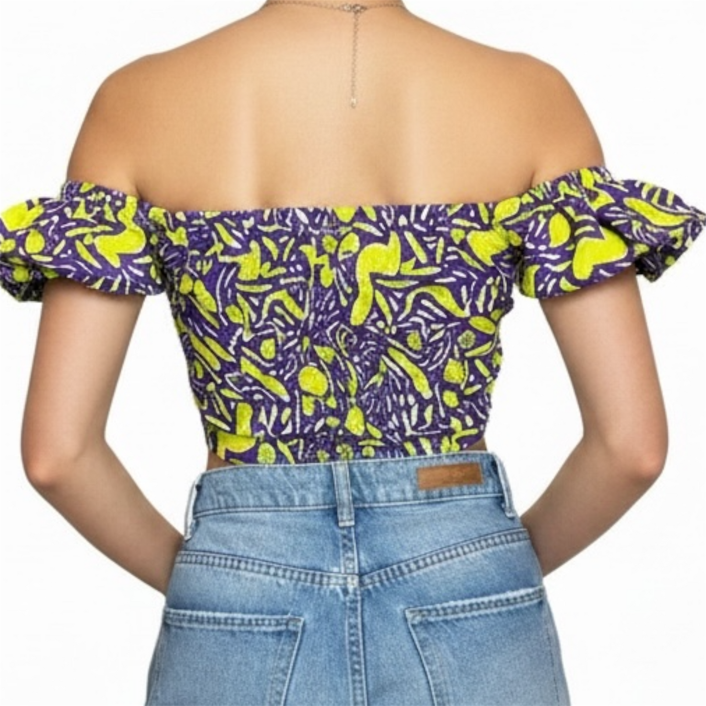 Top with ruffled sleeves