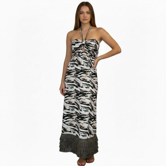 Maya dress with fringes