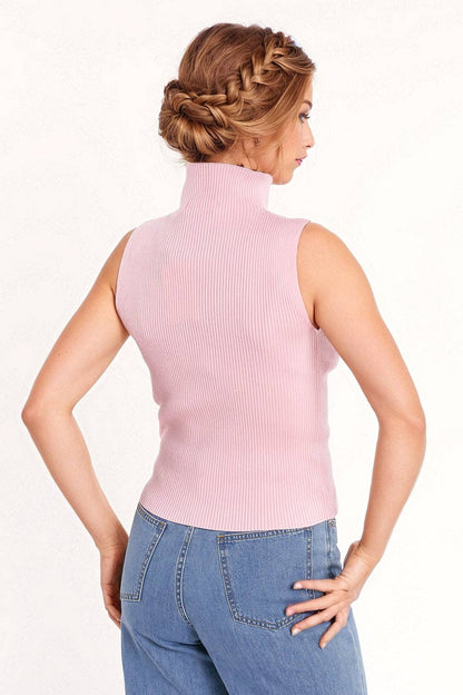 Strickoberteil ohne Ärmel in Rosa - CABALES